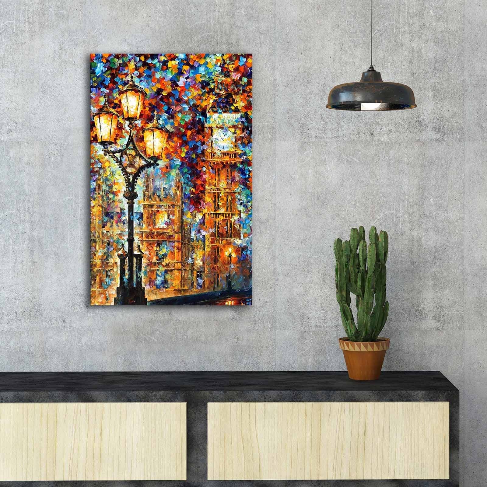 Tela Decorativa em Canvas de Camurça 100% Multicolor FAMOUSART-074, 45 x 70 cm, Moldura de Madeira 3 cm