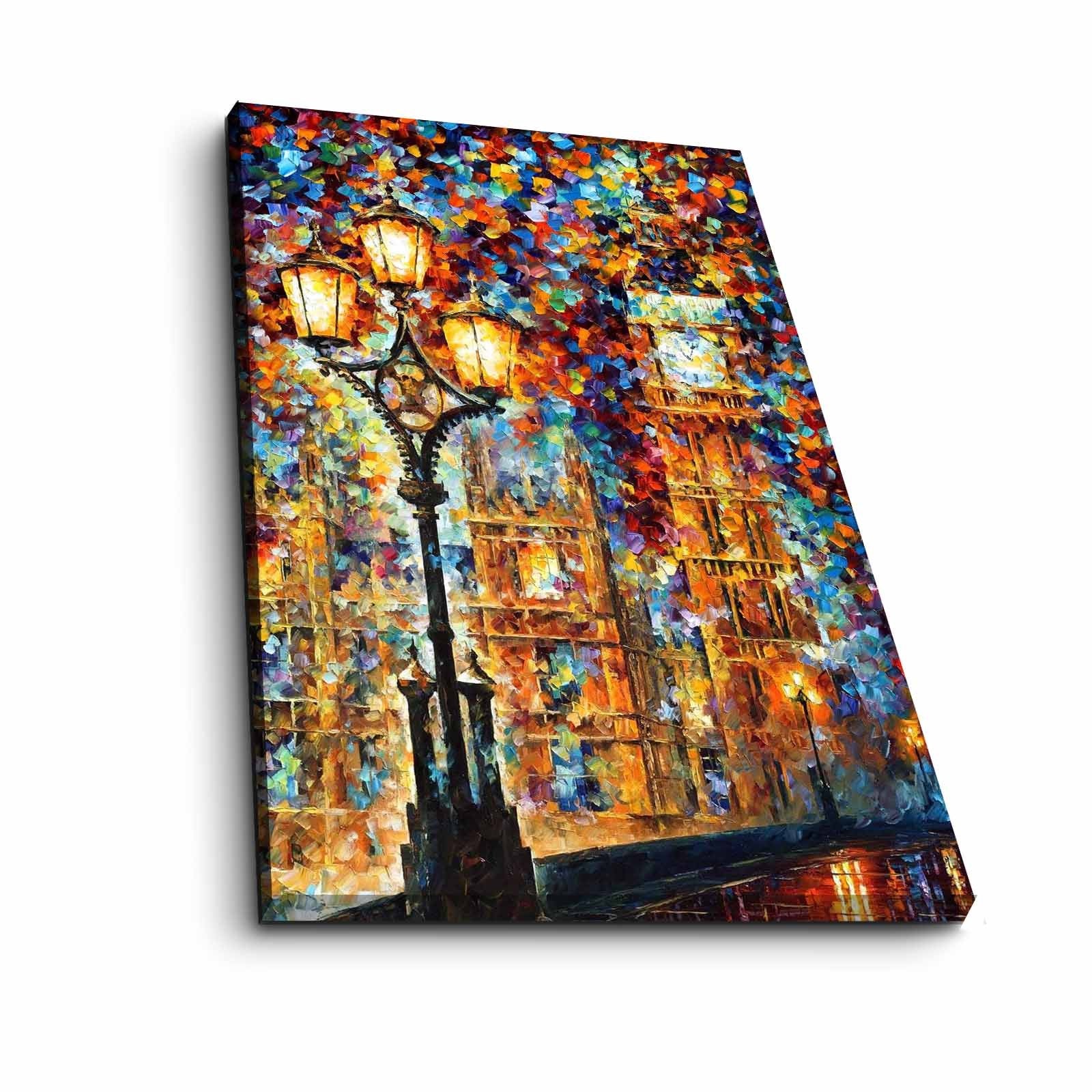 Tela Decorativa em Canvas de Camurça 100% Multicolor FAMOUSART-074, 45 x 70 cm, Moldura de Madeira 3 cm