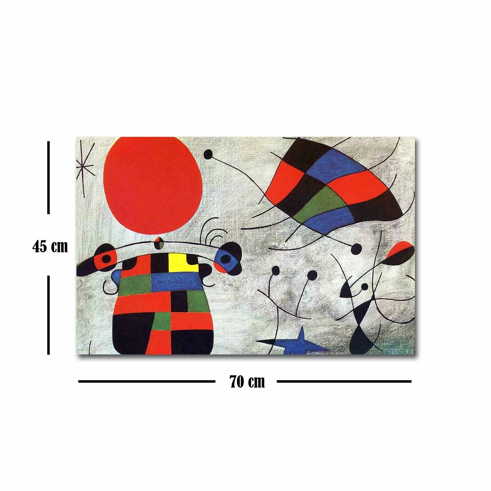 Tela Decorativa em Canvas Suede 100% 45x70 cm – FAMOUSART-078, Multicolor, Moldura de Madeira 3 cm