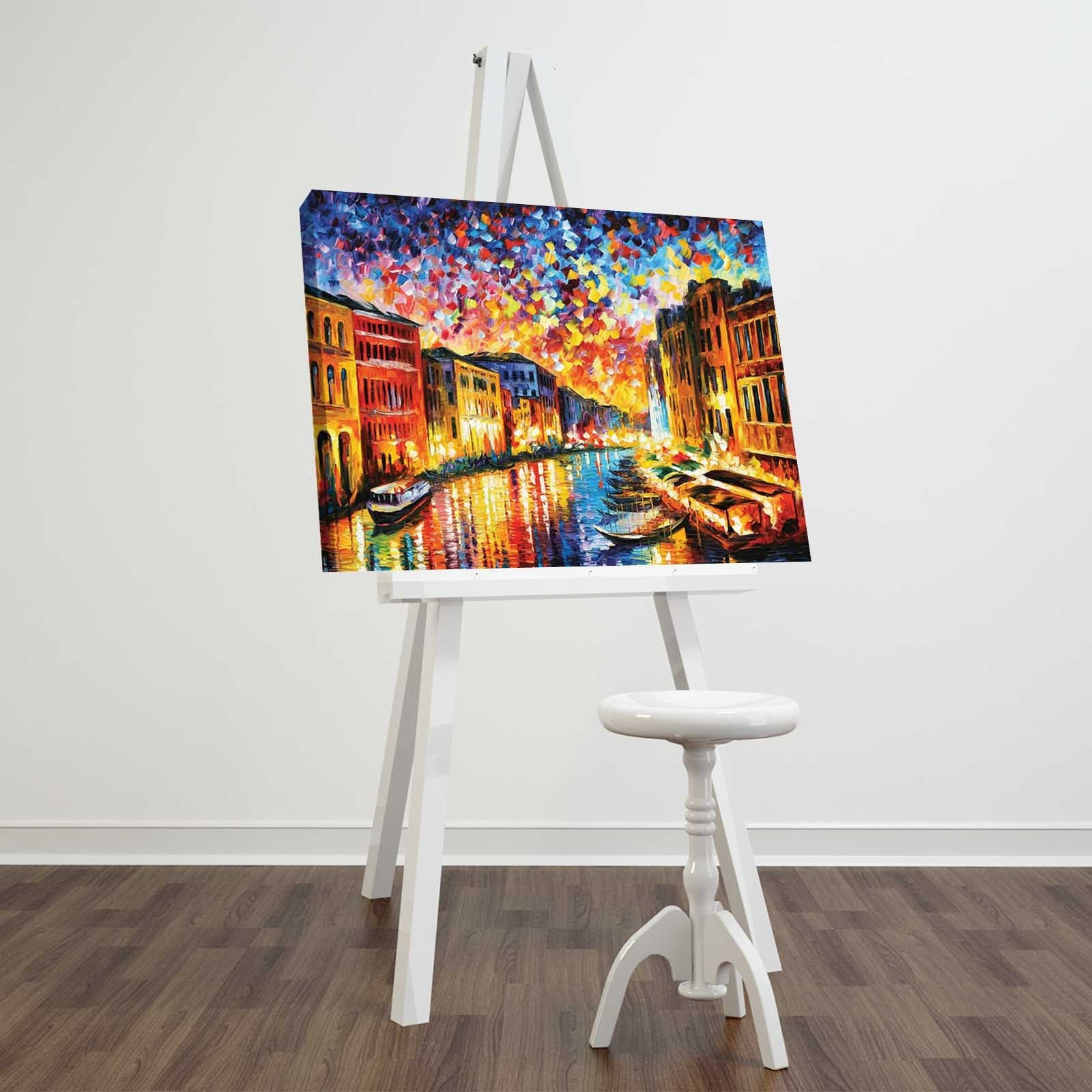 Impressionante pintura decorativa em tela de Leonid Afremov, 45 x 70 cm, 100% camurça, moldura de madeira de 3 cm | Perfeito para amantes de decoração e arte