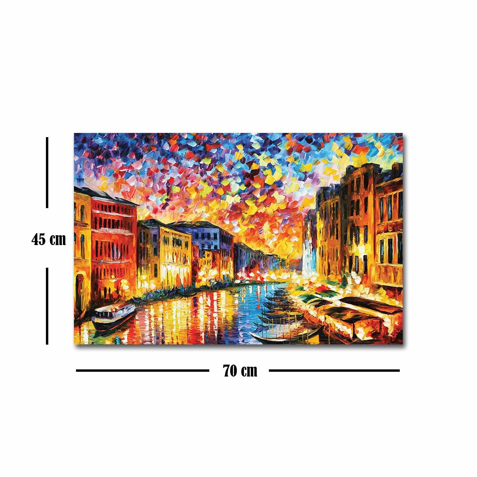 Impressionante pintura decorativa em tela de Leonid Afremov, 45 x 70 cm, 100% camurça, moldura de madeira de 3 cm | Perfeito para amantes de decoração e arte
