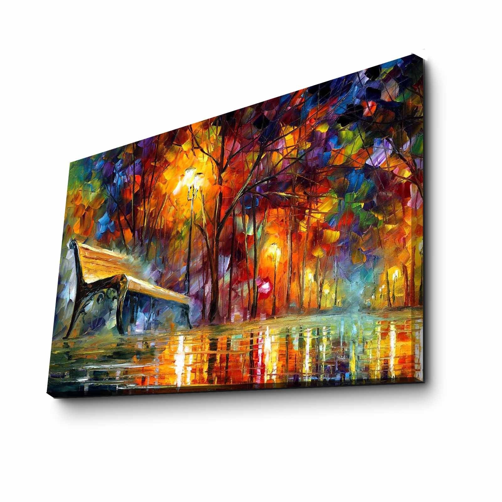 Quadro Decorativo em Tela FAMOUSART-082 Multicolor 45x70 cm | Tela 100% Camurça + Moldura 100% Madeira (3 cm)