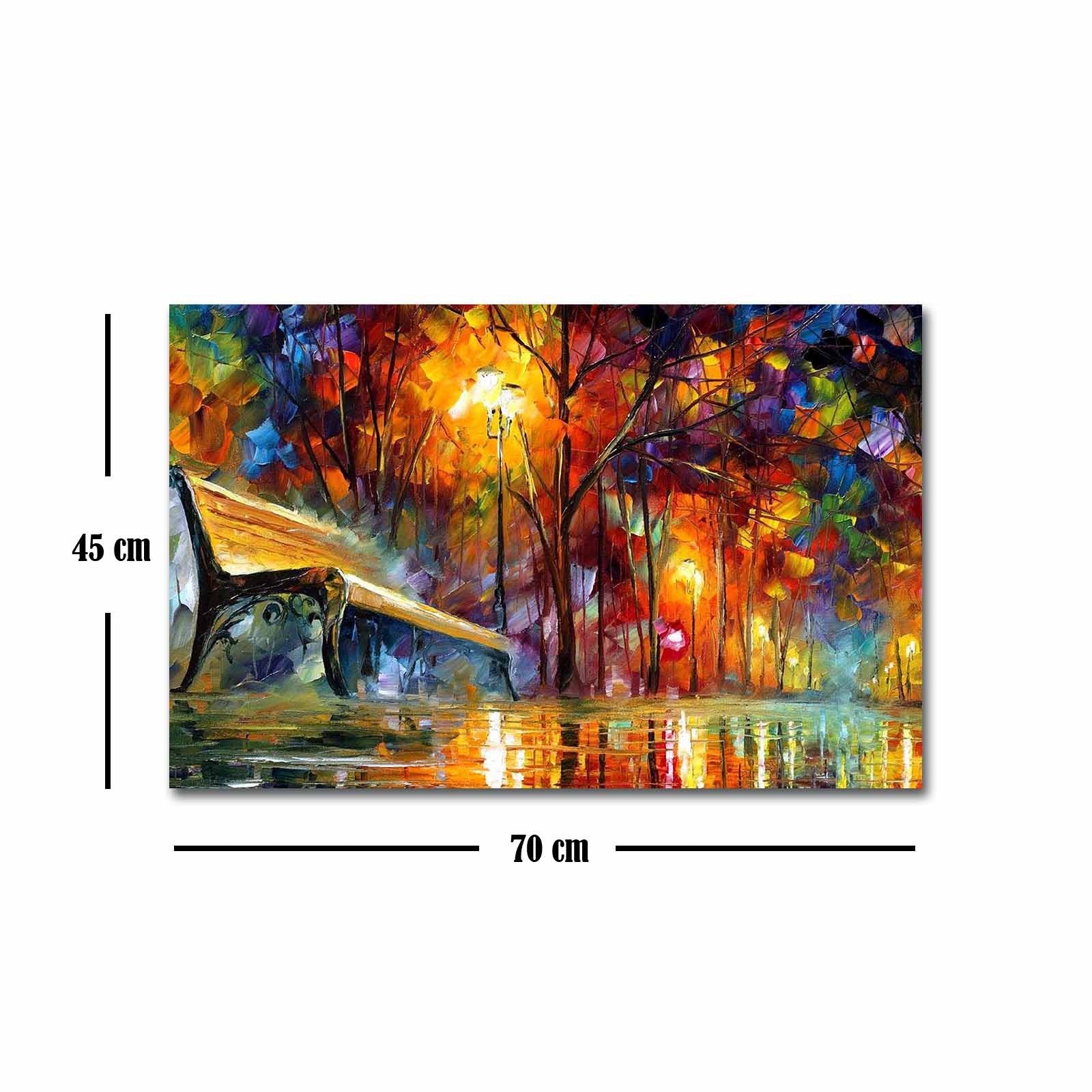 Quadro Decorativo em Tela FAMOUSART-082 Multicolor 45x70 cm | Tela 100% Camurça + Moldura 100% Madeira (3 cm)