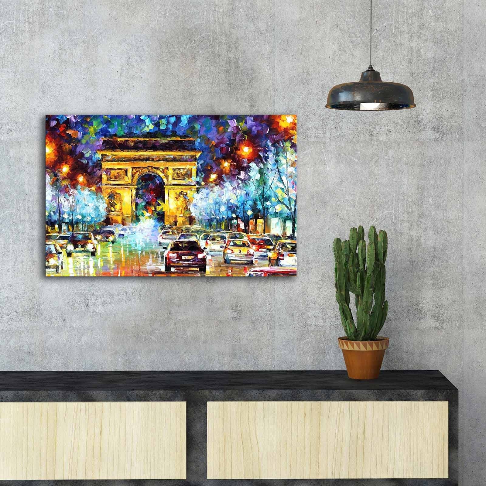 Quadro Decorativo em Tela FAMOUSART-090 — Multicolor, Camurça 100%, Moldura de Madeira 3 cm, 45 x 70 cm