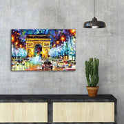 Quadro Decorativo em Tela FAMOUSART-090 — Multicolor, Camurça 100%, Moldura de Madeira 3 cm, 45 x 70 cm