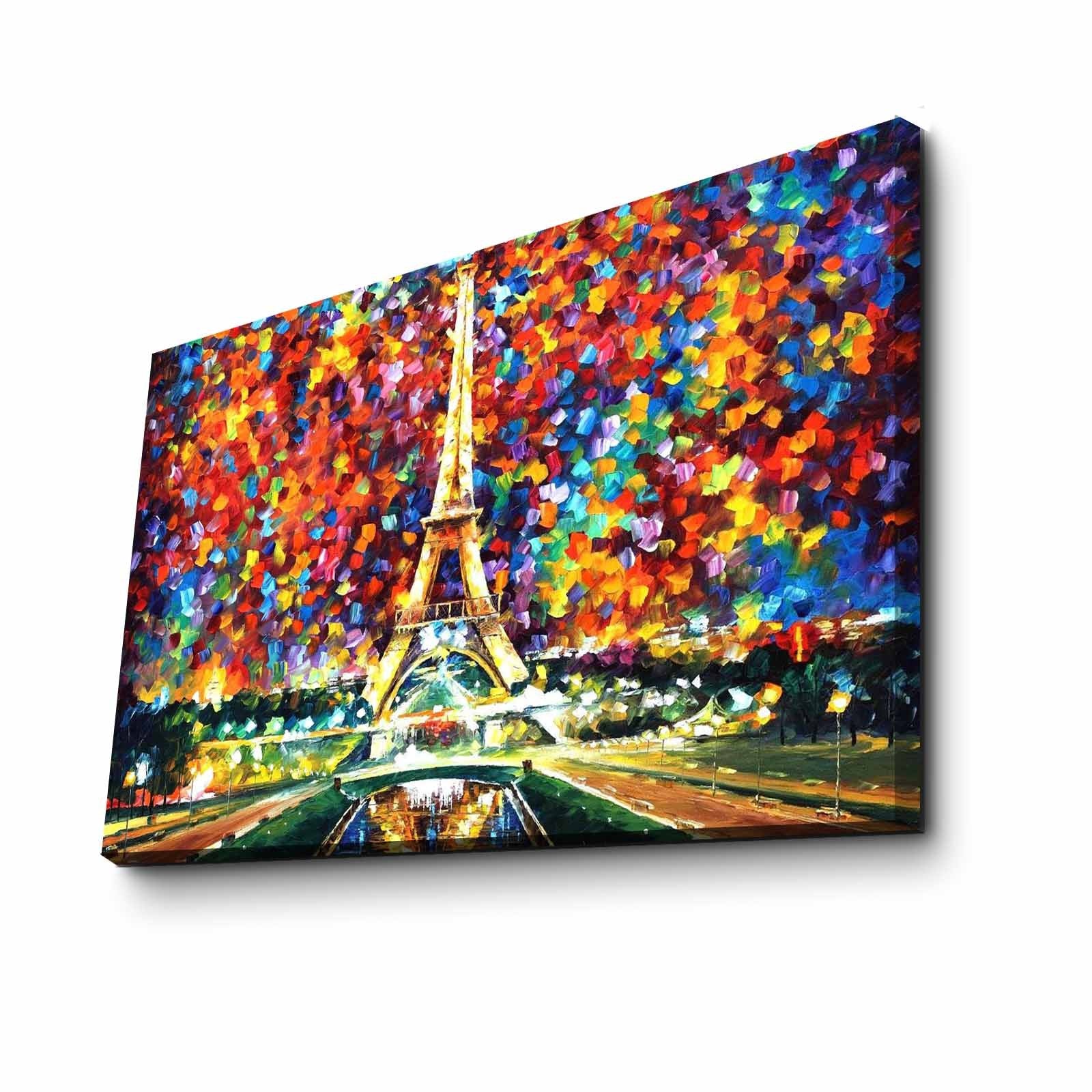 Tela Decorativa Multicolor FAMOUSART-091, 45 x 70 cm, Tela em Camurça 100%, Moldura de Madeira 3 cm