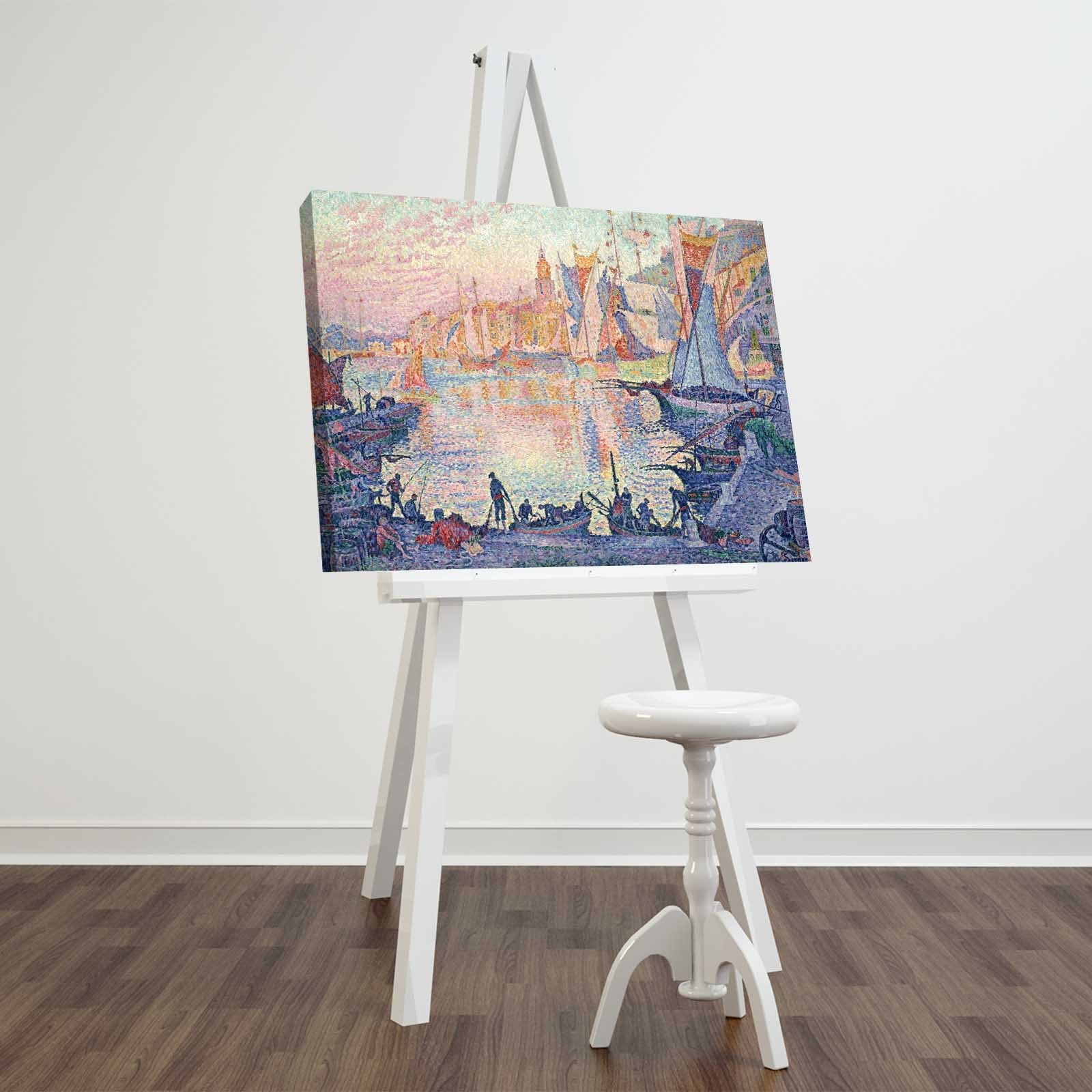 FAMOUSART-094 Quadro Decorativo em Tela Suede Multicolor 45 x 70 cm com Moldura de Madeira (3 cm)