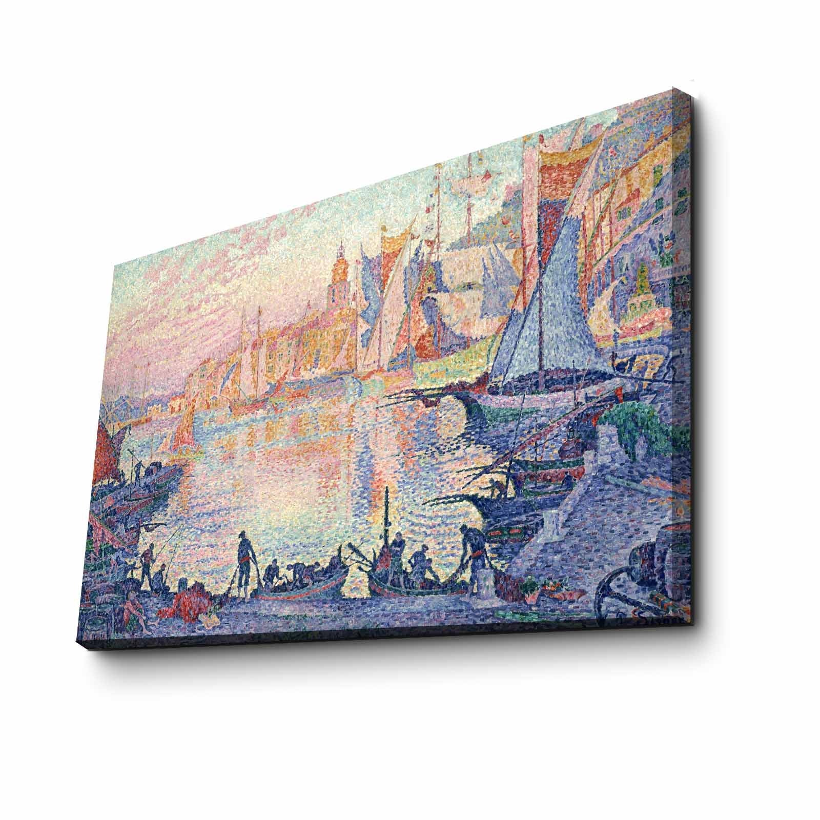 FAMOUSART-094 Quadro Decorativo em Tela Suede Multicolor 45 x 70 cm com Moldura de Madeira (3 cm)