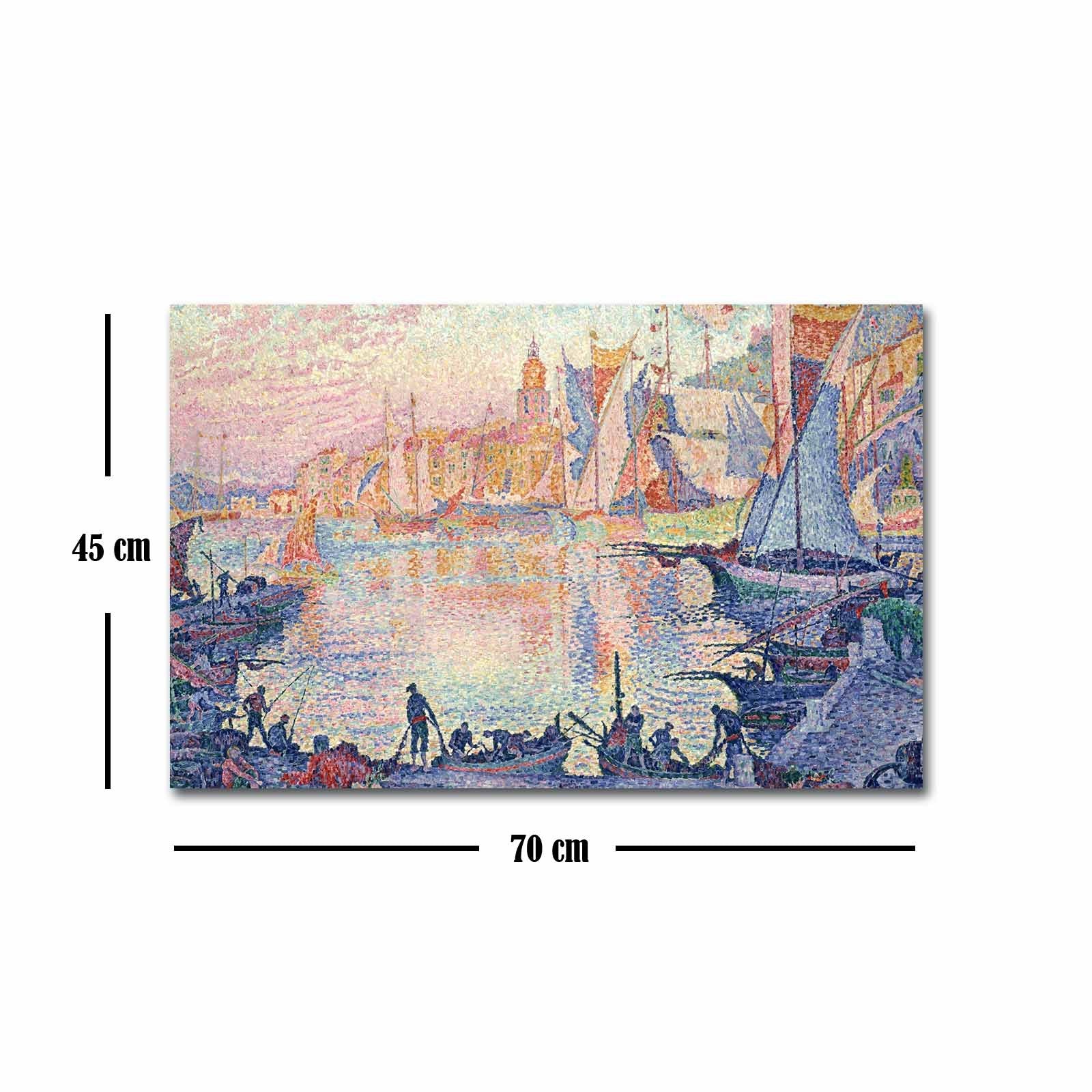 FAMOUSART-094 Quadro Decorativo em Tela Suede Multicolor 45 x 70 cm com Moldura de Madeira (3 cm)