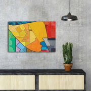 Quadro em Tela Suede Multicolor 45 x 70 cm – FAMOUSART-095 (Moldura de Madeira 3 cm)