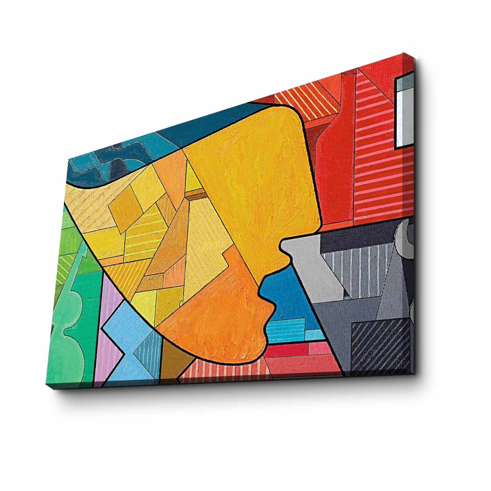 Quadro em Tela Suede Multicolor 45 x 70 cm – FAMOUSART-095 (Moldura de Madeira 3 cm)