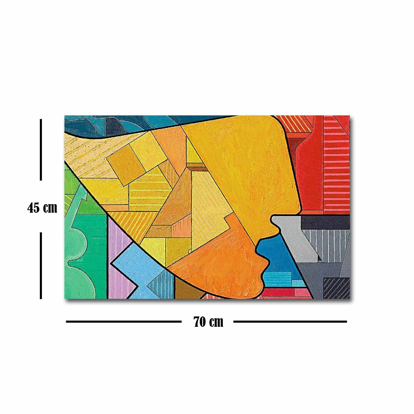 Quadro em Tela Suede Multicolor 45 x 70 cm – FAMOUSART-095 (Moldura de Madeira 3 cm)