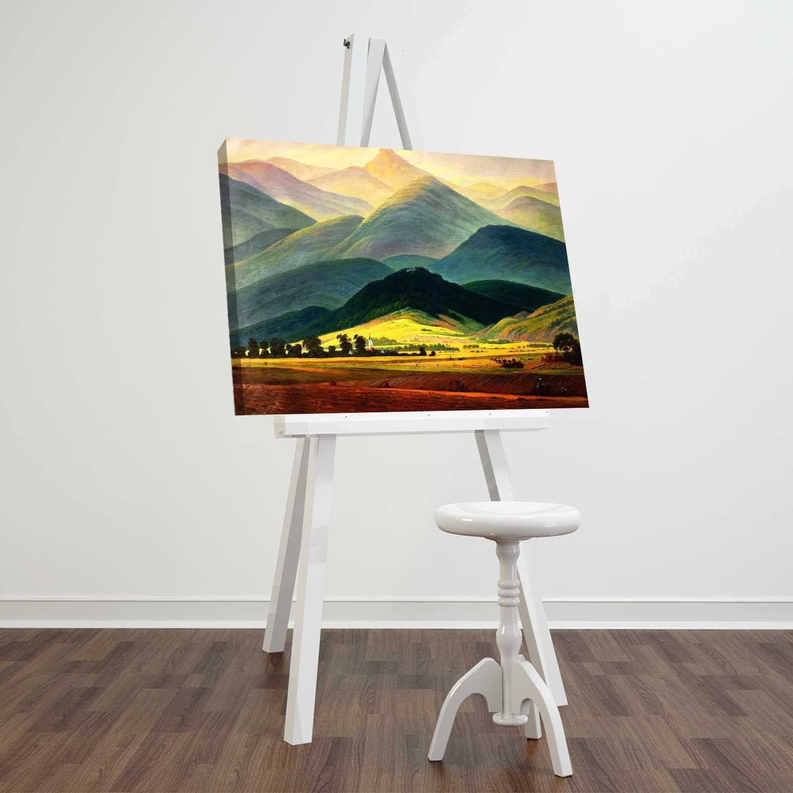 Pintura Decorativa em Tela Suede 100% Multicolor FAMOUSART-100, 45 x 70 cm, Moldura de Madeira (3 cm)