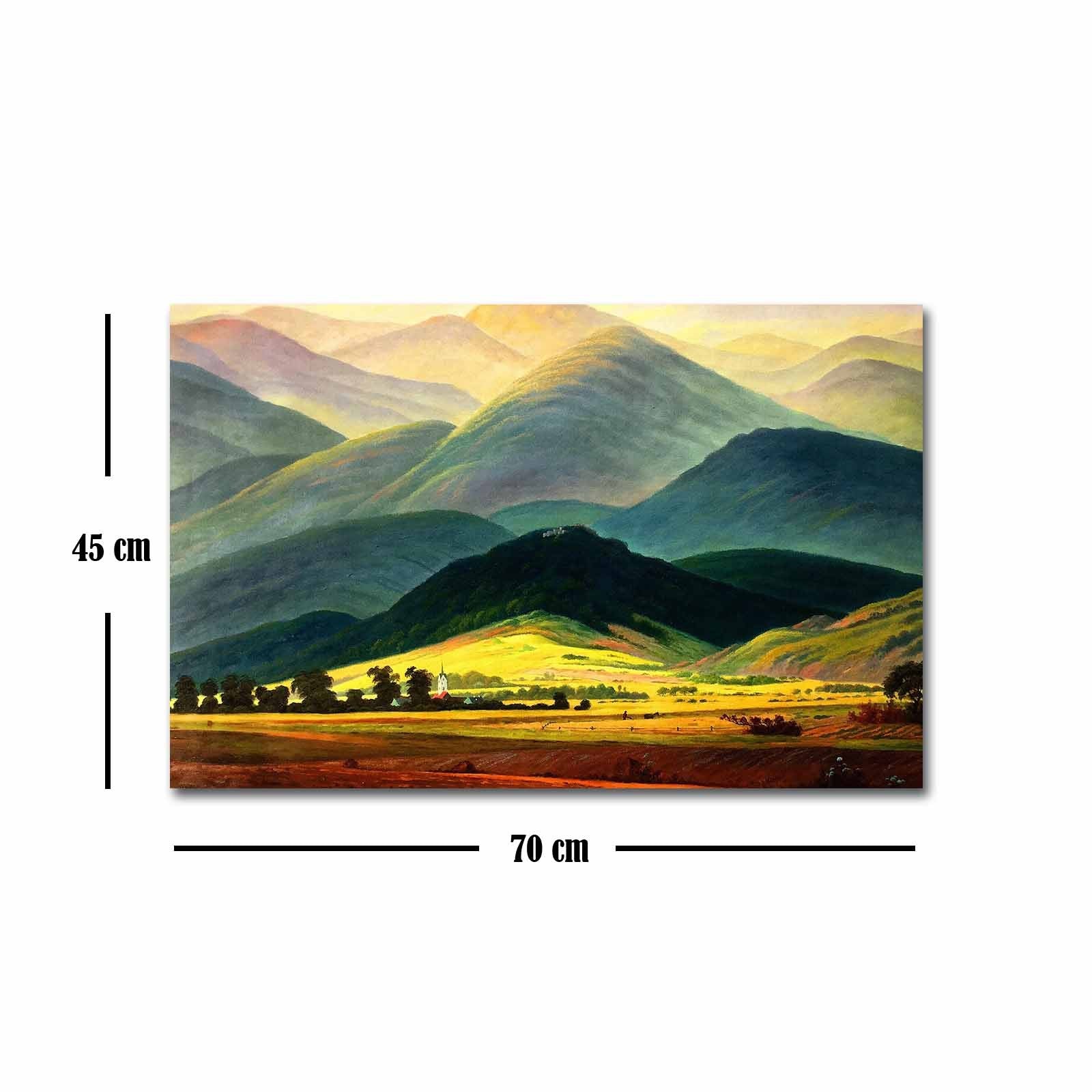 Pintura Decorativa em Tela Suede 100% Multicolor FAMOUSART-100, 45 x 70 cm, Moldura de Madeira (3 cm)