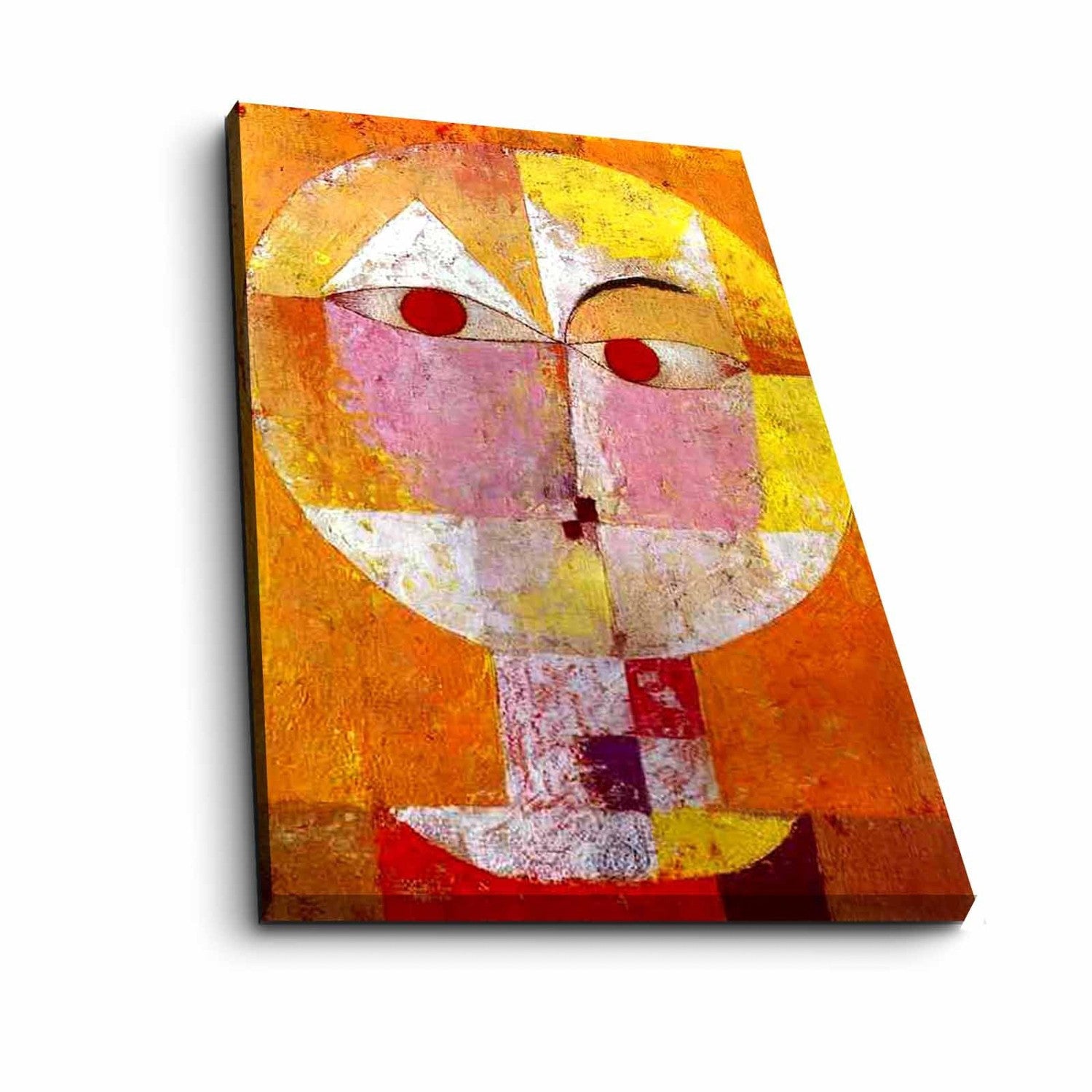 Pintura decorativa em tela de Paul Klee, 45 x 70 cm, 100% camurça, moldura 100% madeira (3 cm de espessura) | Arte elegante para decoração de casa e escritório
