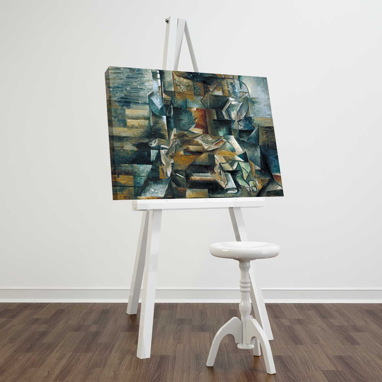 Tela Decorativa Multicolor FAMOUSART-105, 45 x 70 cm, Suede 100%, Moldura de Madeira 3 cm