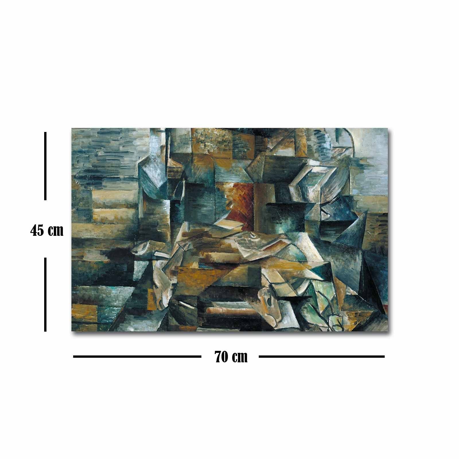 Tela Decorativa Multicolor FAMOUSART-105, 45 x 70 cm, Suede 100%, Moldura de Madeira 3 cm
