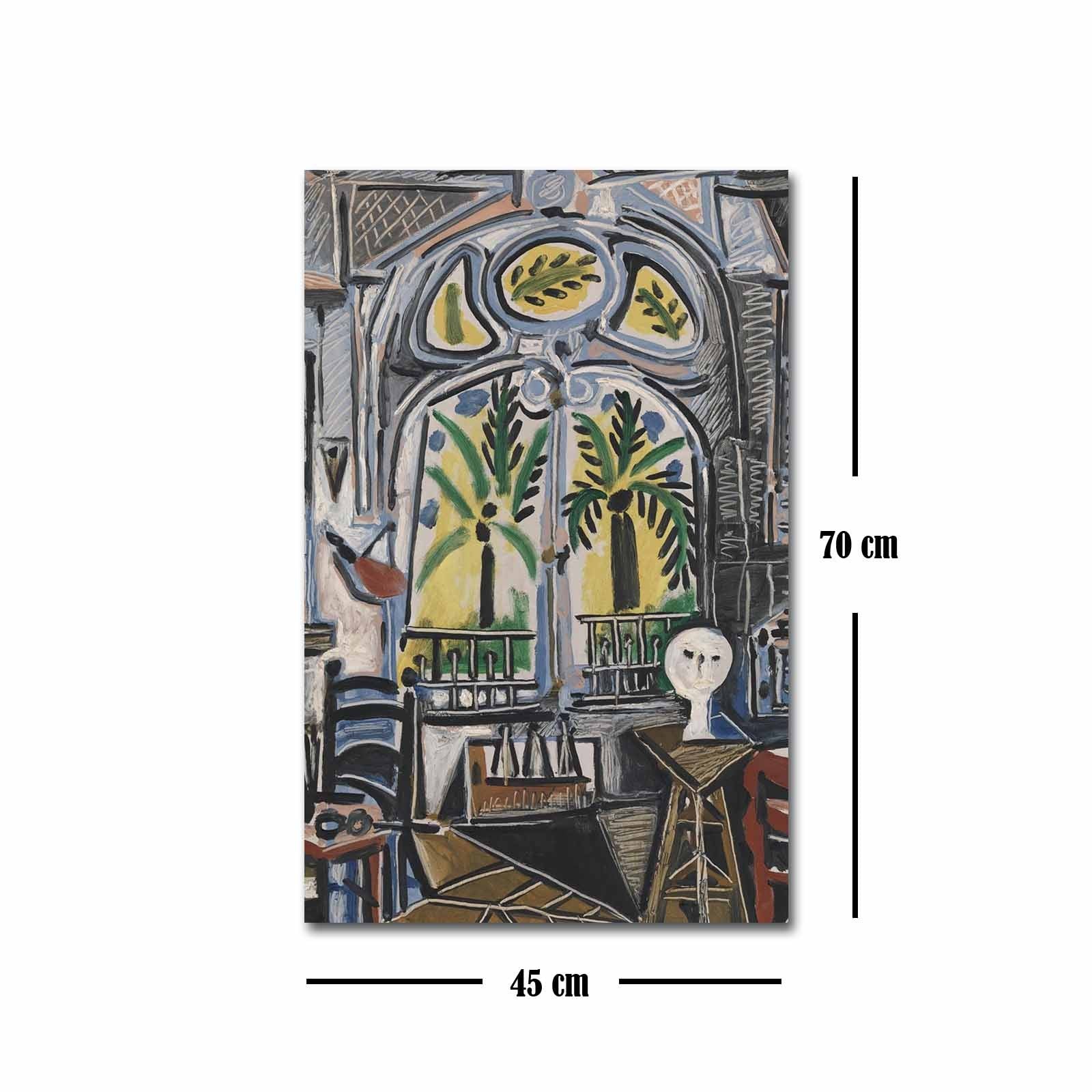 Quadro em Tela Decorativo Multicolor 45 x 70 cm – FAMOUSART-106 – Tela 100% Suede, Moldura de Madeira 3 cm