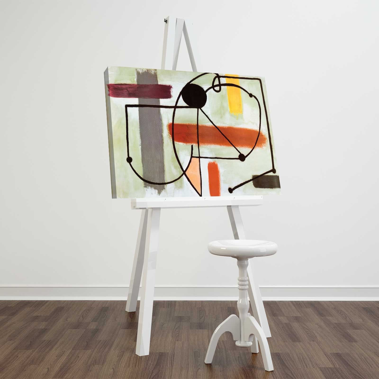 Quadro Decorativo em Tela Suede 100% 45x70 cm – FAMOUSART-109, Multicolor, Moldura de Madeira 3 cm