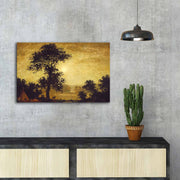 Quadro Decorativo em Tela Suede 100% Multicolor FAMOUSART-110, 45x70 cm, Moldura de Madeira 3 cm