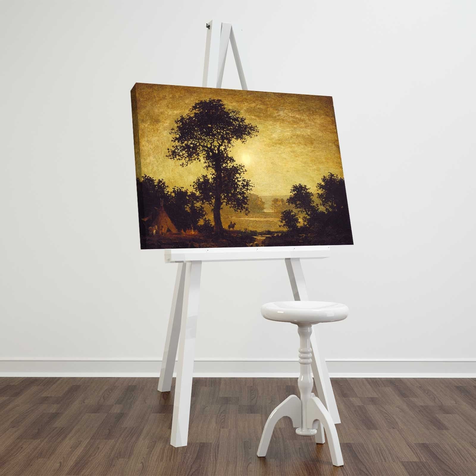 Quadro Decorativo em Tela Suede 100% Multicolor FAMOUSART-110, 45x70 cm, Moldura de Madeira 3 cm