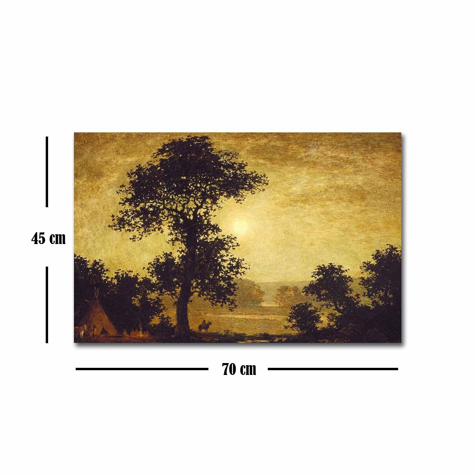 Quadro Decorativo em Tela Suede 100% Multicolor FAMOUSART-110, 45x70 cm, Moldura de Madeira 3 cm