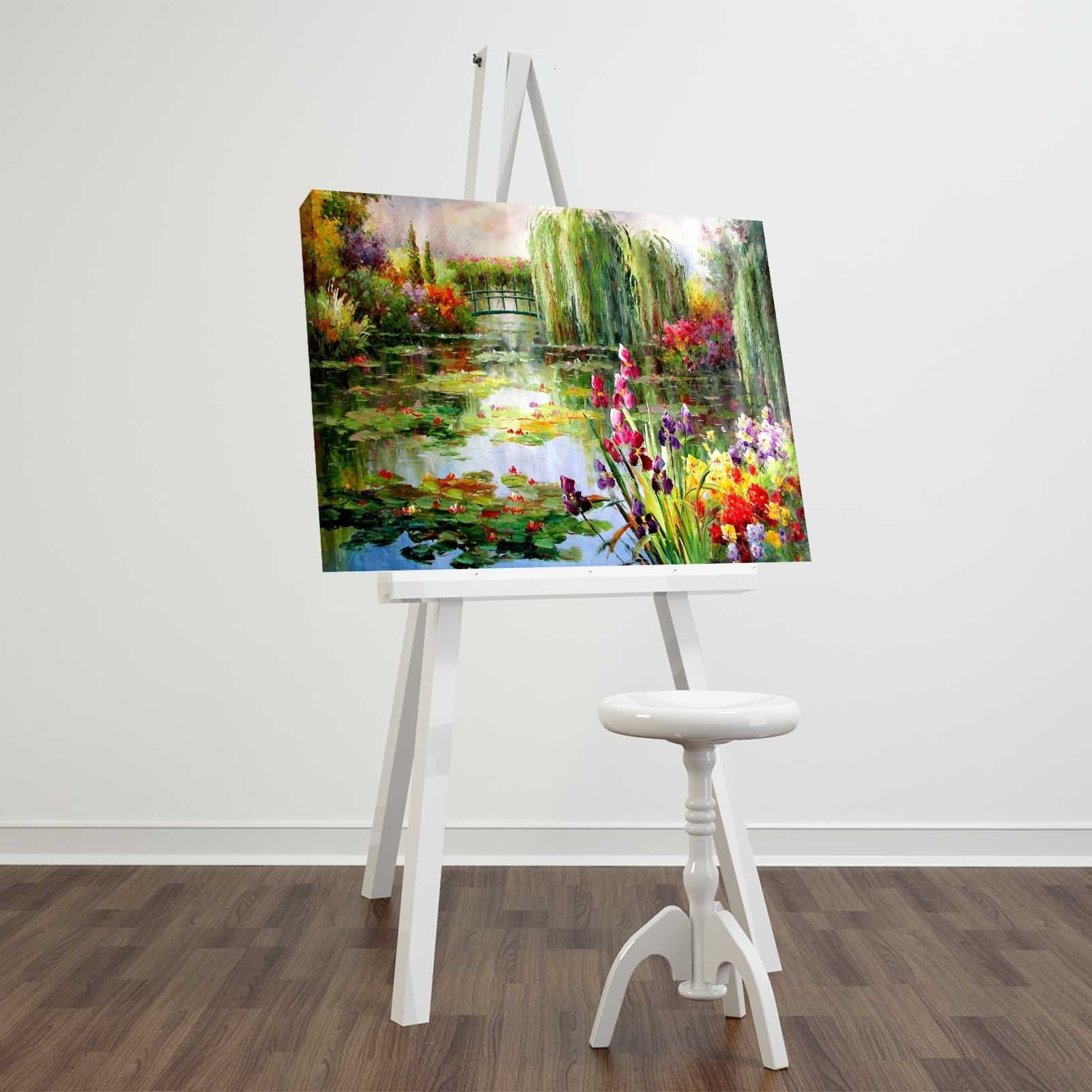 Pintura em tela decorativa elegante, 45 x 70 cm, 100% camurça, moldura 100% madeira (3 cm de espessura) | Perfeito para amantes de decoração e arte