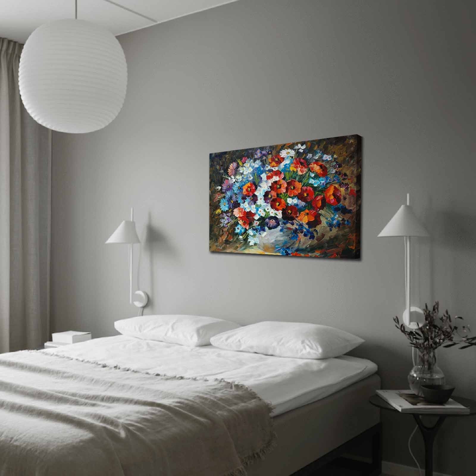 Quadro Decorativo em Tela Suede 100% Multicolor, 70x100 cm, Moldura de Madeira 3 cm