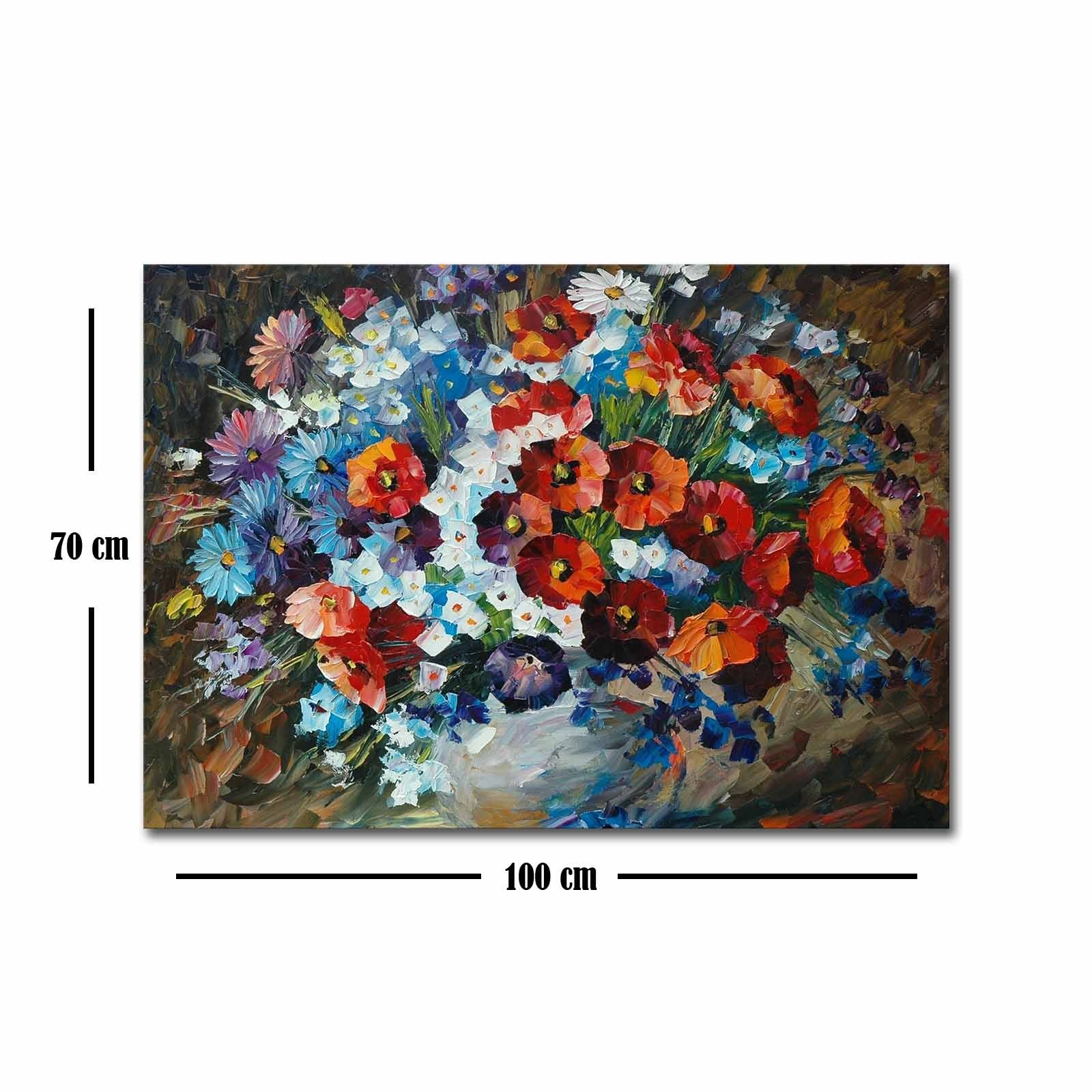 Quadro Decorativo em Tela Suede 100% Multicolor, 70x100 cm, Moldura de Madeira 3 cm