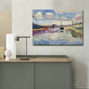 Tela Decorativa Multicolor 70x100 cm – Suede 100% com Moldura em Madeira (3 cm)