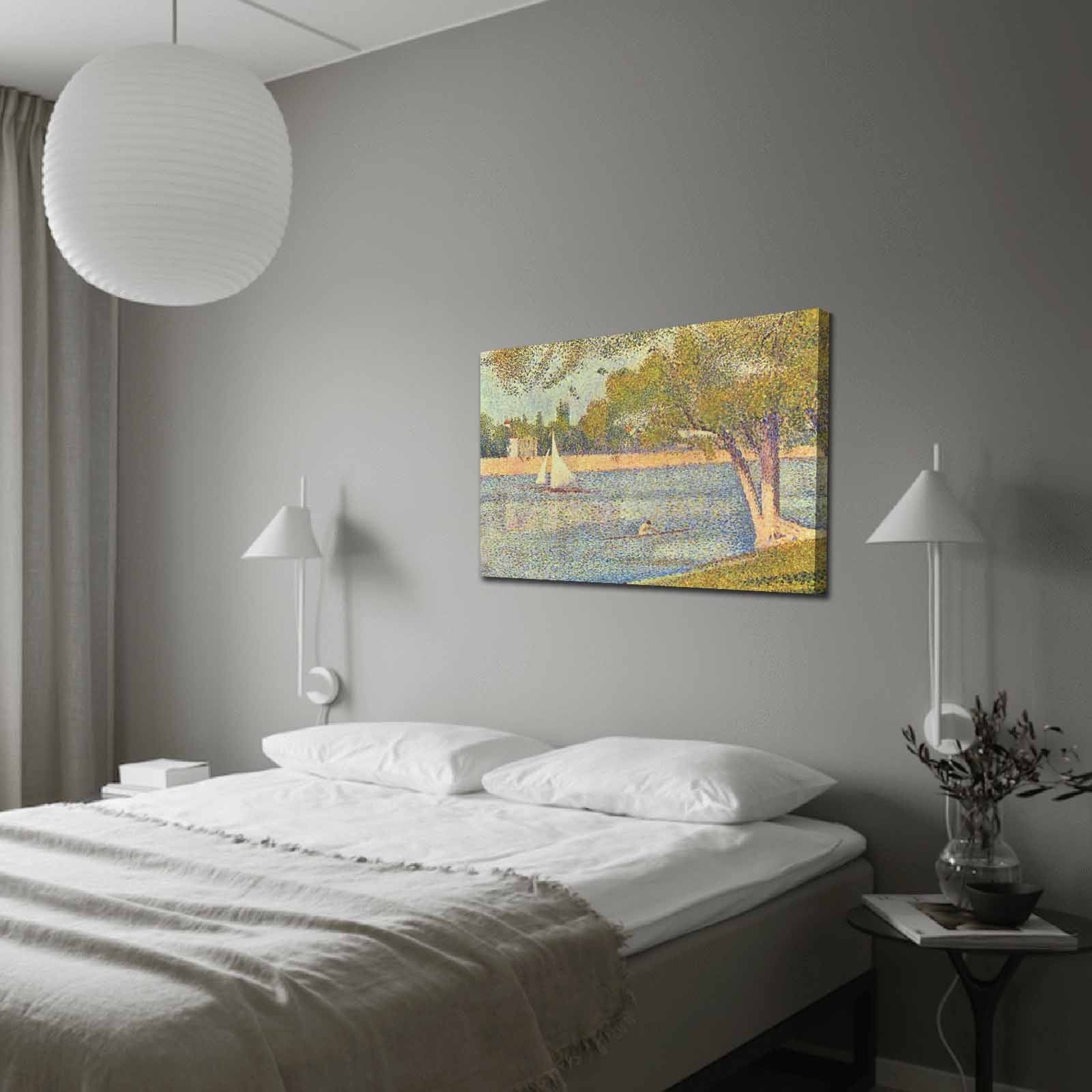 Quadro em Tela Decorativa Multicolor 70x100 cm — Canvas Suede 100% com Moldura de Madeira 3 cm (70100FAMOUSART-025)