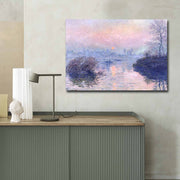 Pintura decorativa em tela de Claude Monet, 70 x 100 cm, 100% camurça, moldura 100% madeira (3 cm de espessura) | Arte elegante para decoração de casa e escritório