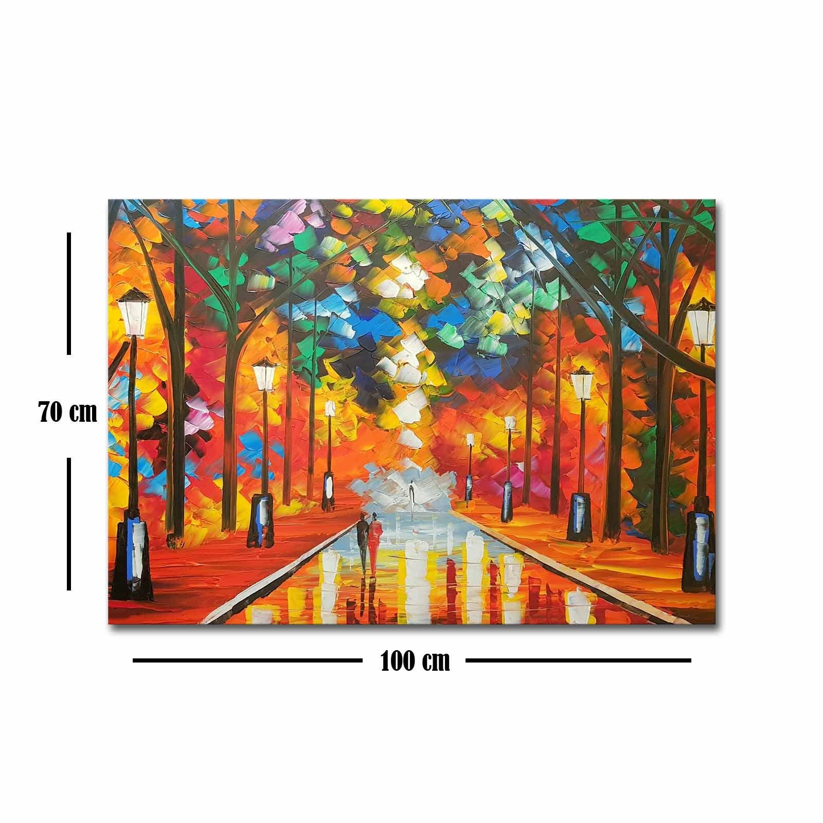 Quadro em Tela Decorativa Multicolor 70x100 cm, Camurça 100%, Moldura de Madeira 3 cm