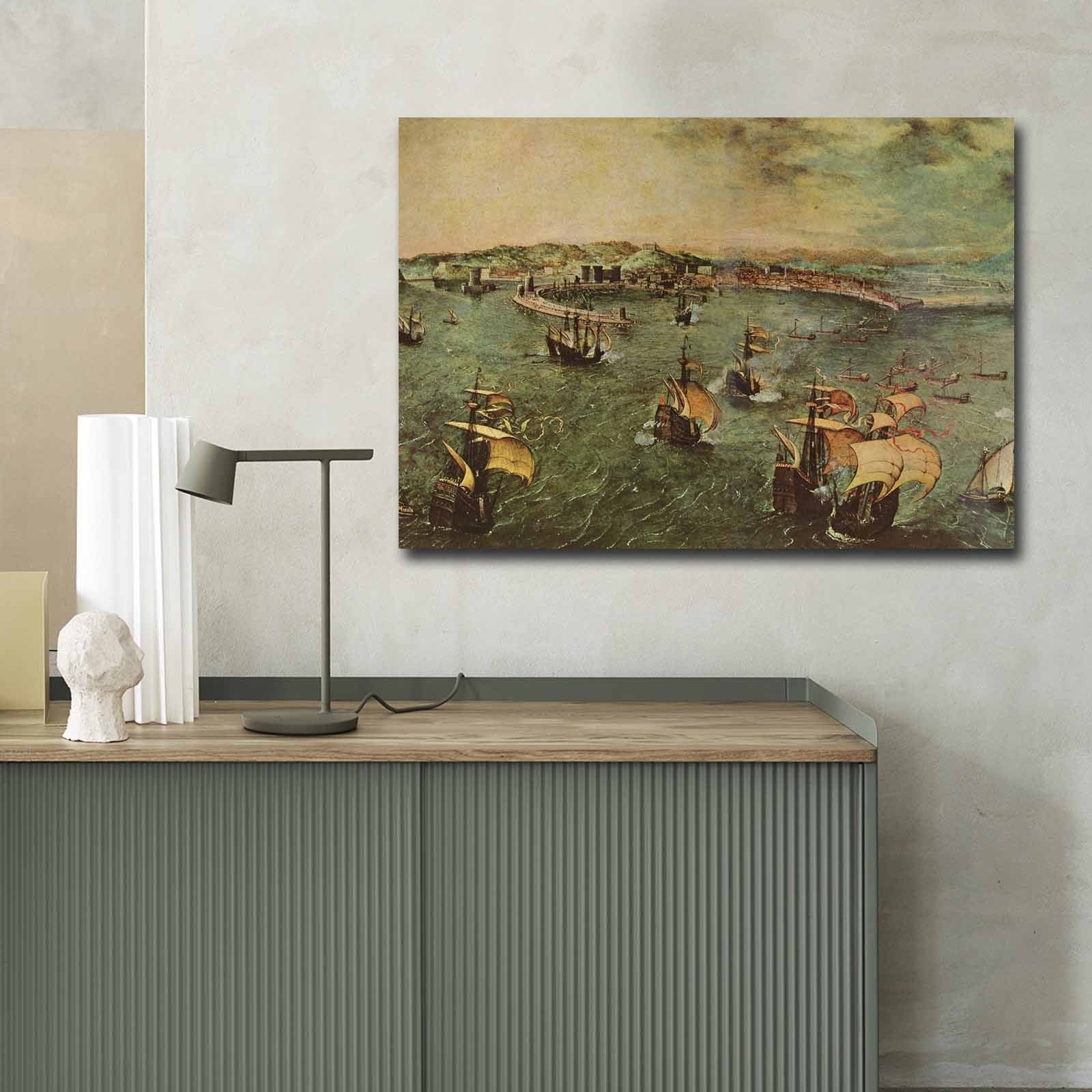 Tela Decorativa Multicolor 70x100 cm em Camurça 100% com Moldura de Madeira (3 cm) – 70100FAMOUSART-049