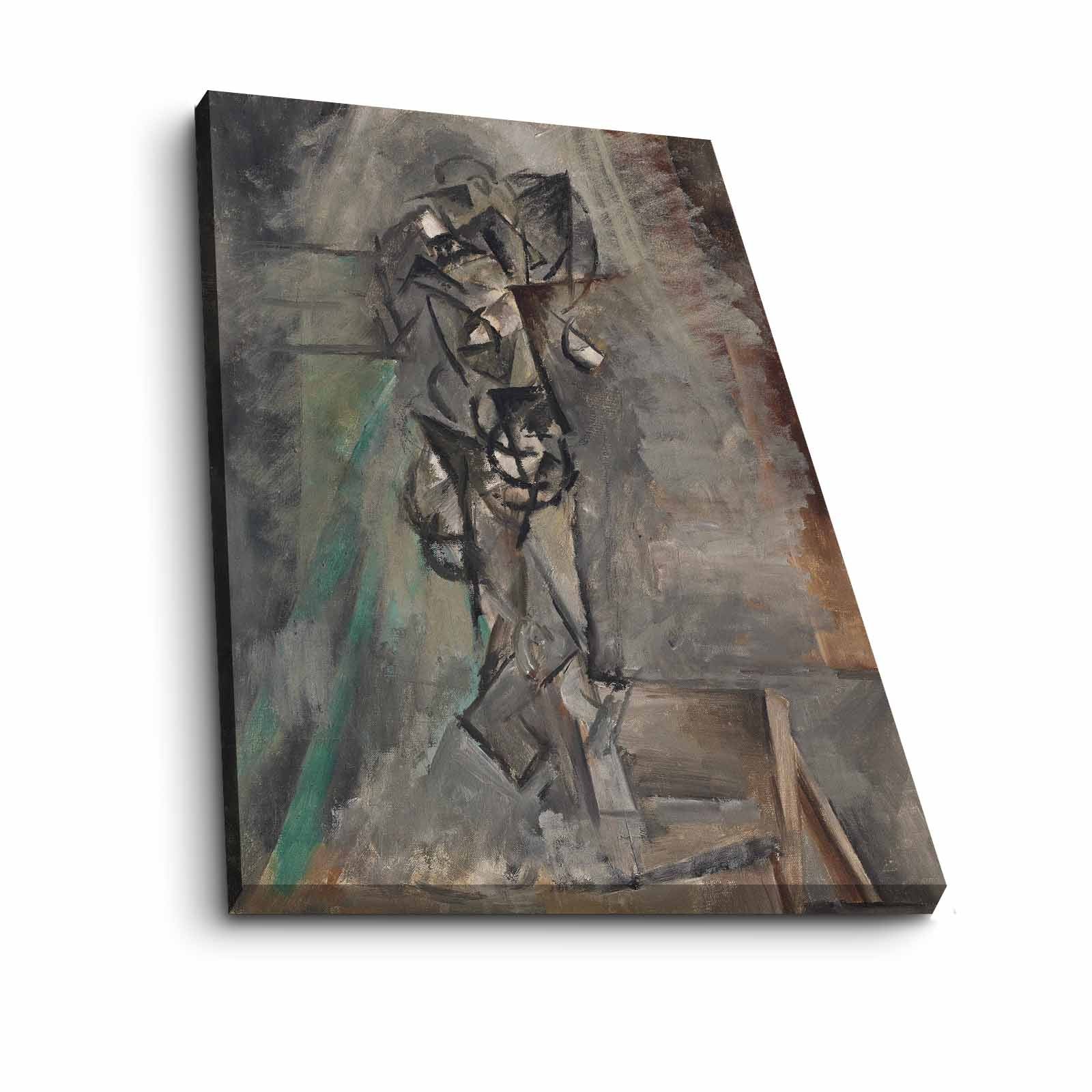 Tela Decorativa Multicolor 70x100 cm em Suede 100% com Moldura de Madeira (3 cm)