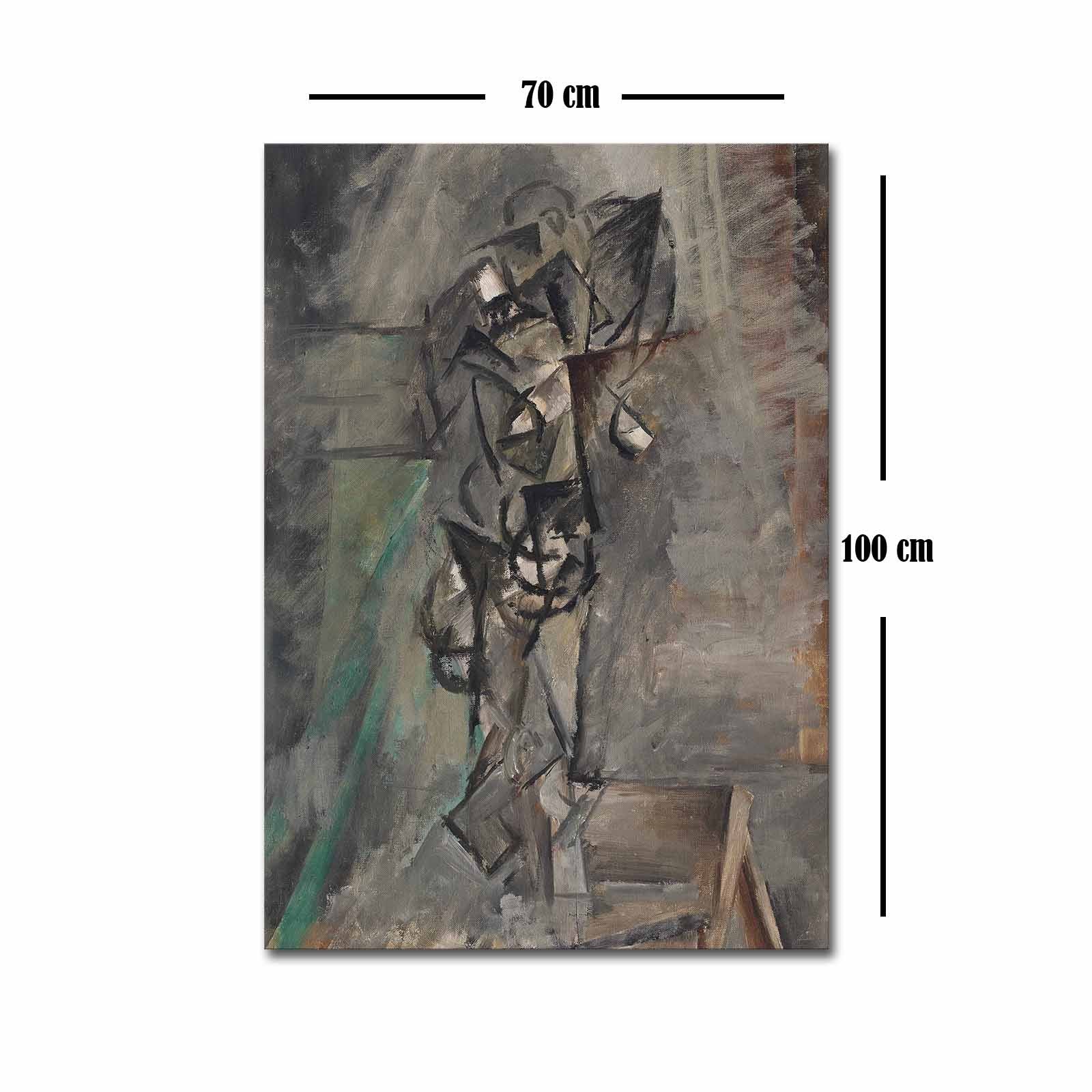 Tela Decorativa Multicolor 70x100 cm em Suede 100% com Moldura de Madeira (3 cm)