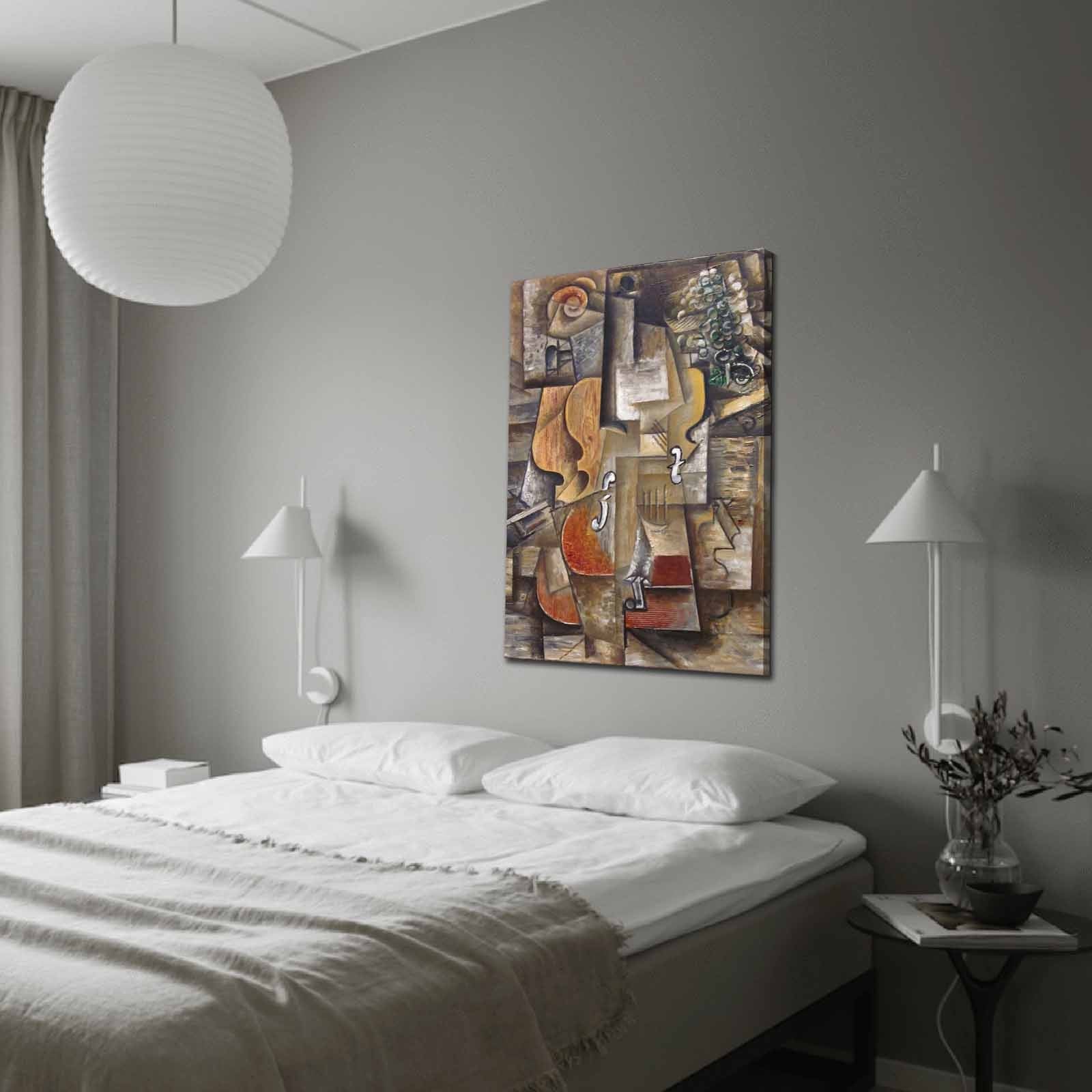 Quadro em Tela Suede Multicolor 70x100 cm com Moldura 100% Madeira (3 cm)