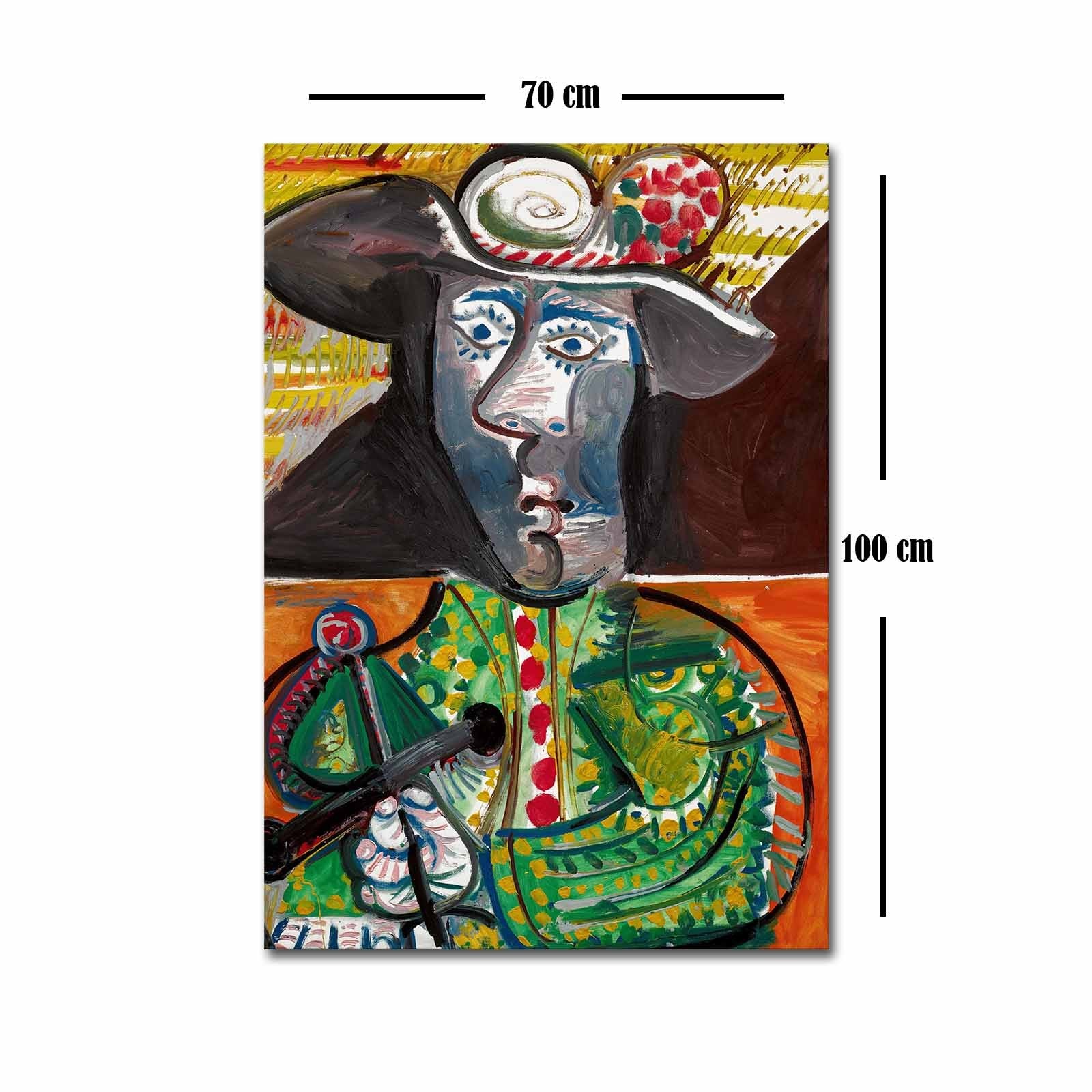 Tela Decorativa Multicolor 70x100 cm — Lona de Camurça 100% com Moldura de Madeira 3 cm