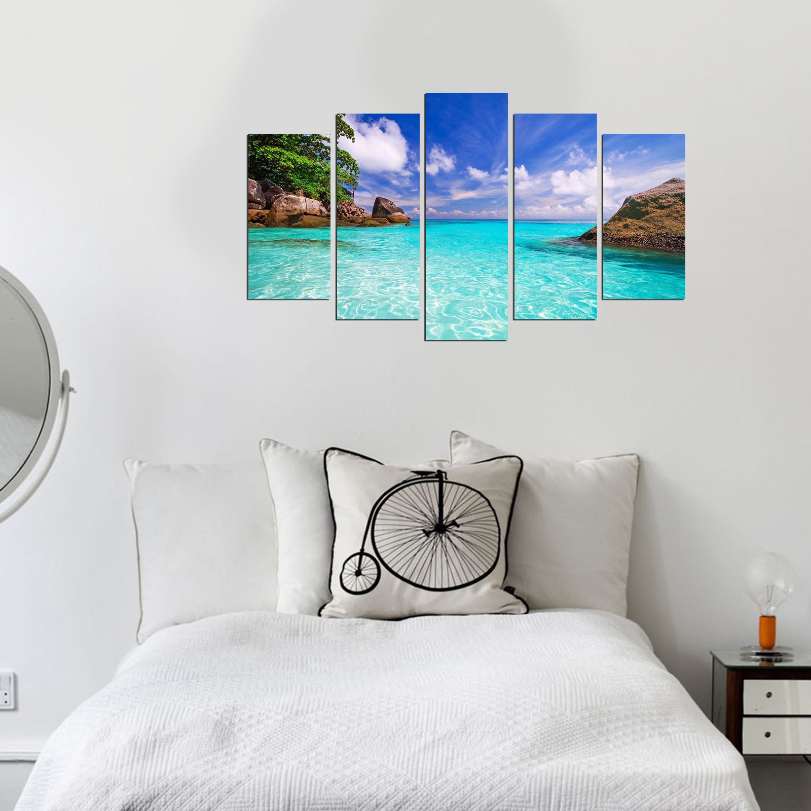 Pinturas Decorativas Elegantes em MDF (5 Peças), 100% MDF, 3 mm de Espessura | Tamanhos: 20x60 cm, 20x50 cm, 20x40 cm | Perfeitas para Decoração de Casa e Estética Moderna