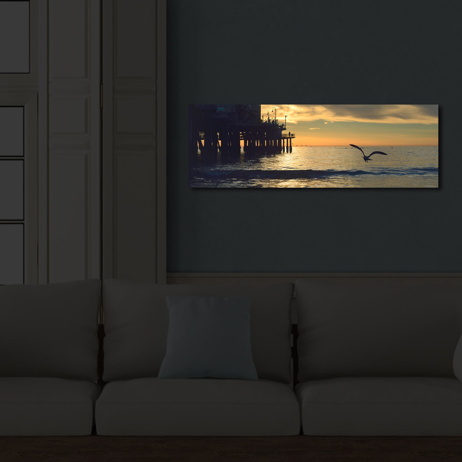 Tela Decorativa LED Iluminada 30x90cm - Pintura Multicolor Premium
