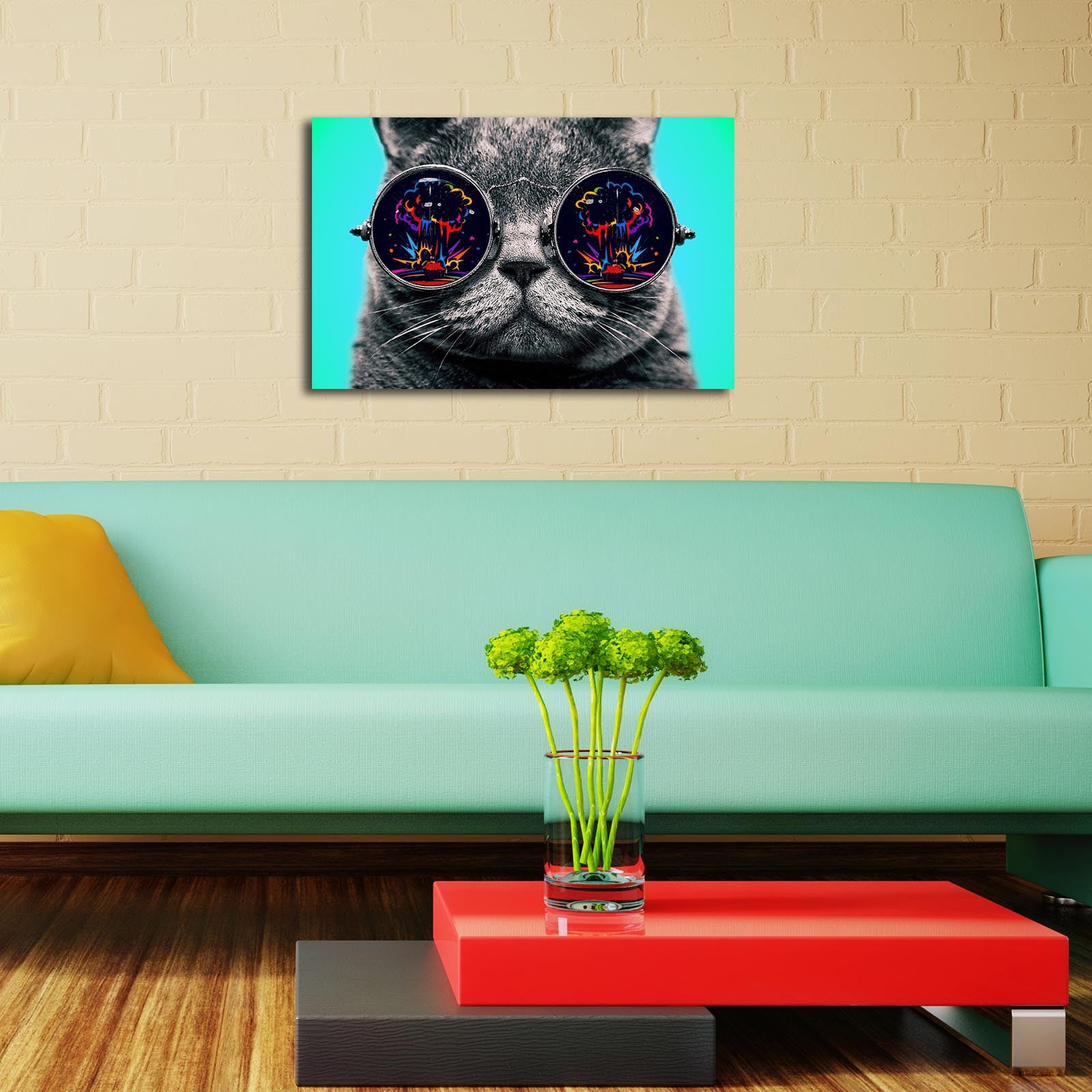 Pintura em tela decorativa com iluminação LED, 45 x 70 cm, 100% camurça, moldura 100% madeira (3 cm), alimentada por bateria com interruptor liga/desliga, perfeita para decoração de casa