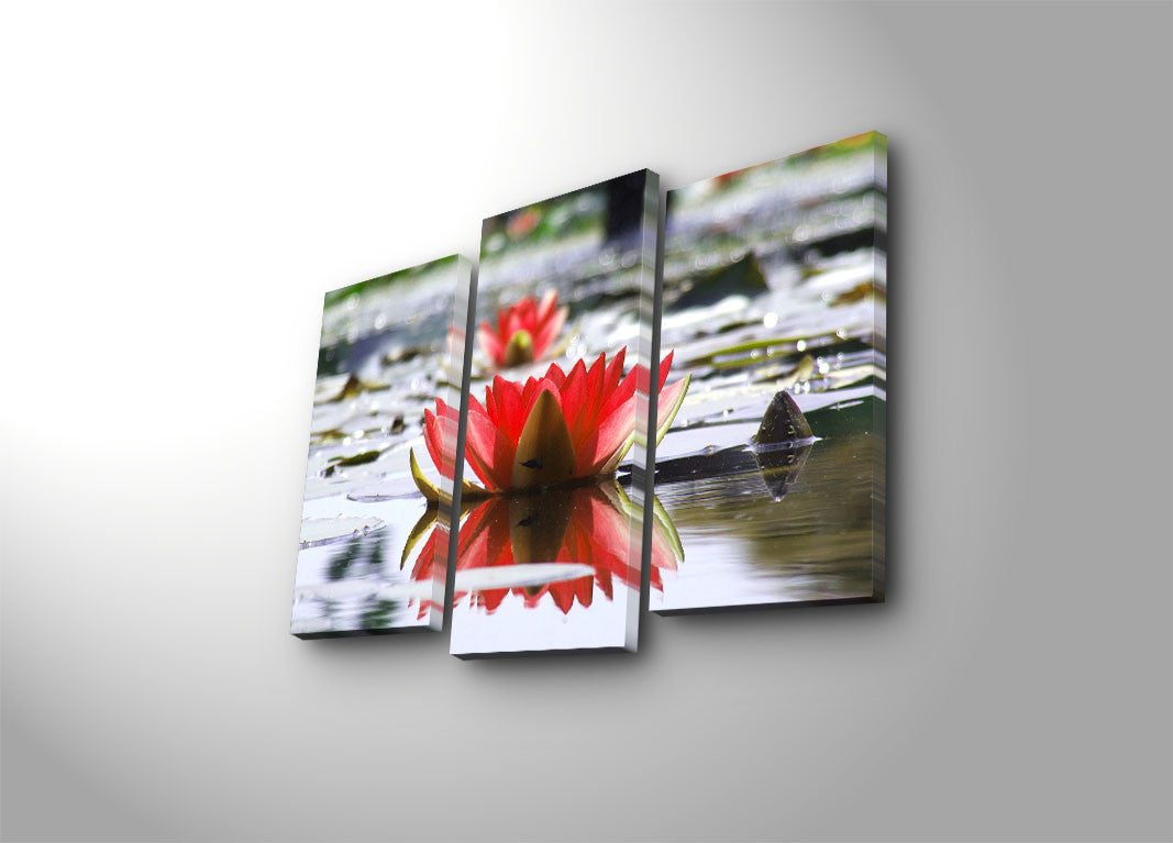 Quadro Decorativo LED Triplo Canvas - Pintura Iluminada Multicolor