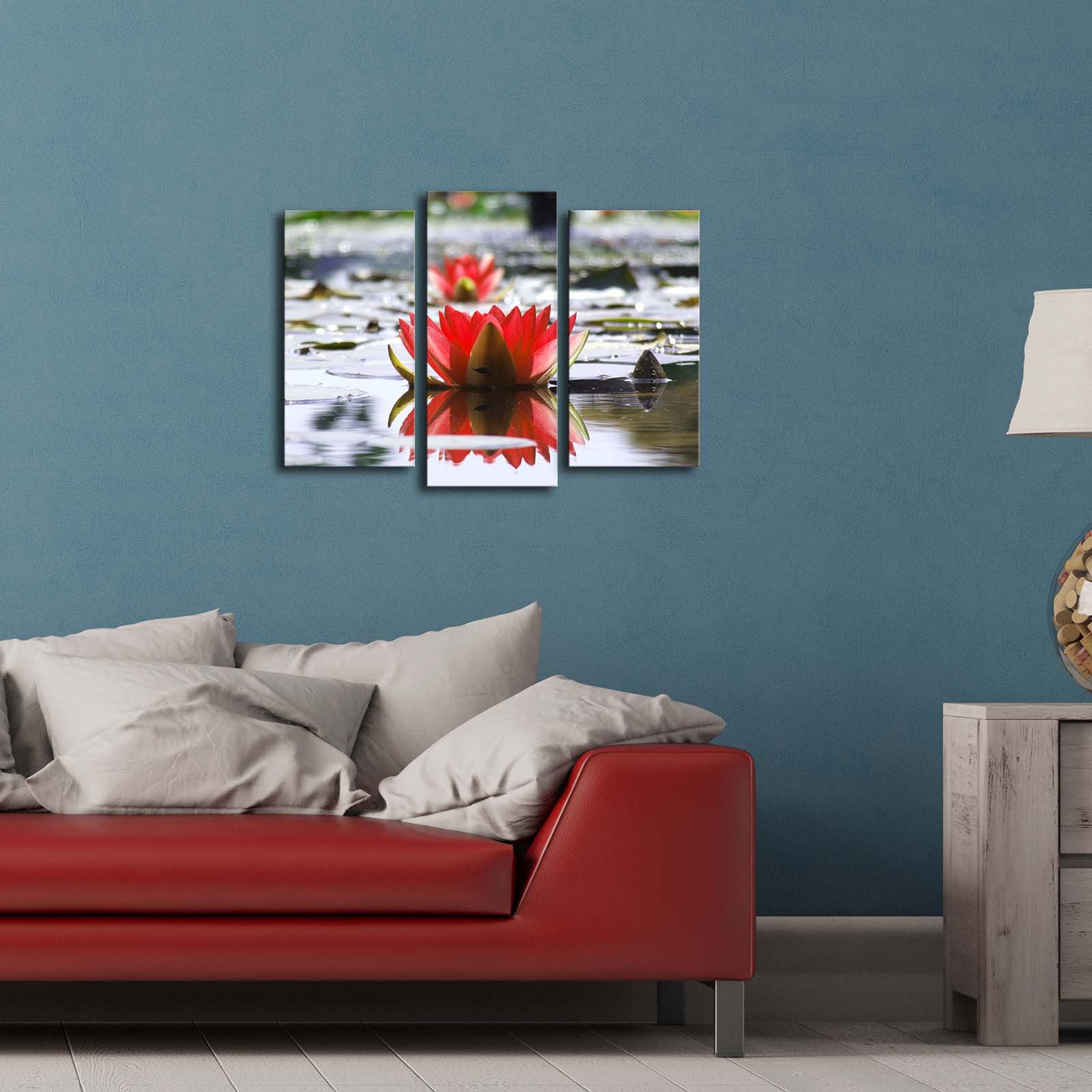 Quadro Decorativo LED Triplo Canvas - Pintura Iluminada Multicolor