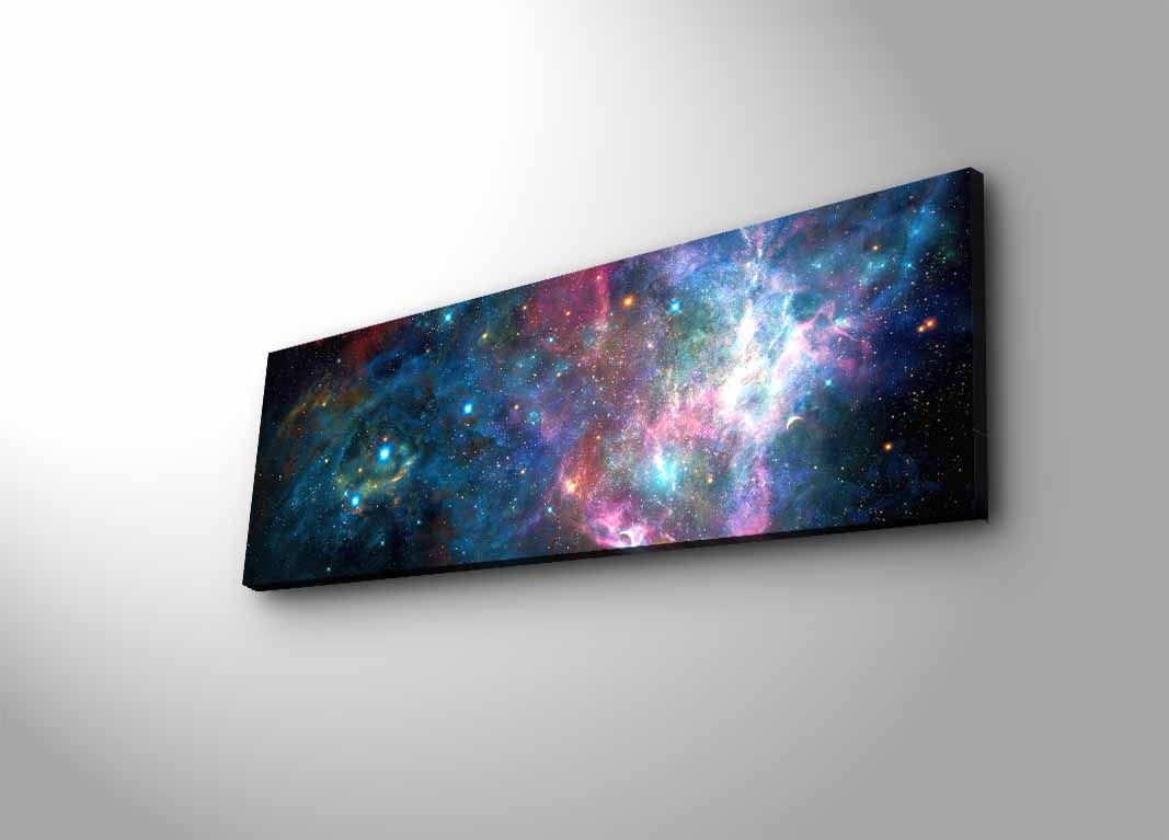 Pintura em tela decorativa com iluminação LED, 30 x 90 cm, 100% camurça, moldura de madeira (3 cm), alimentada por bateria com interruptor liga/desliga, perfeita para decoração de casa