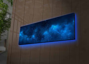 Pintura em tela decorativa com iluminação LED, 30 x 90 cm, 100% camurça, moldura de madeira (3 cm) | Alimentada por bateria com interruptor liga/desliga | Arte exclusiva para decoração de casa