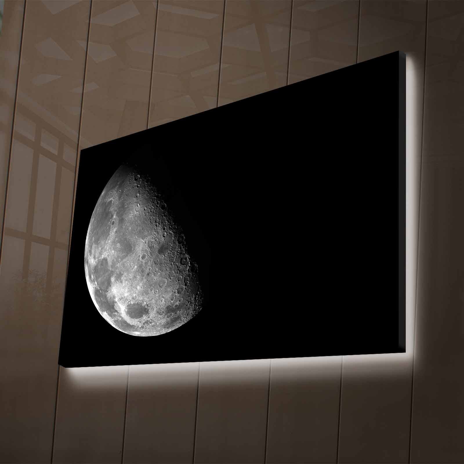 Pintura em tela decorativa com iluminação LED, 45 x 70 cm, 100% camurça, moldura 100% madeira (3 cm), alimentada por bateria com interruptor liga/desliga, perfeita para decoração de casa