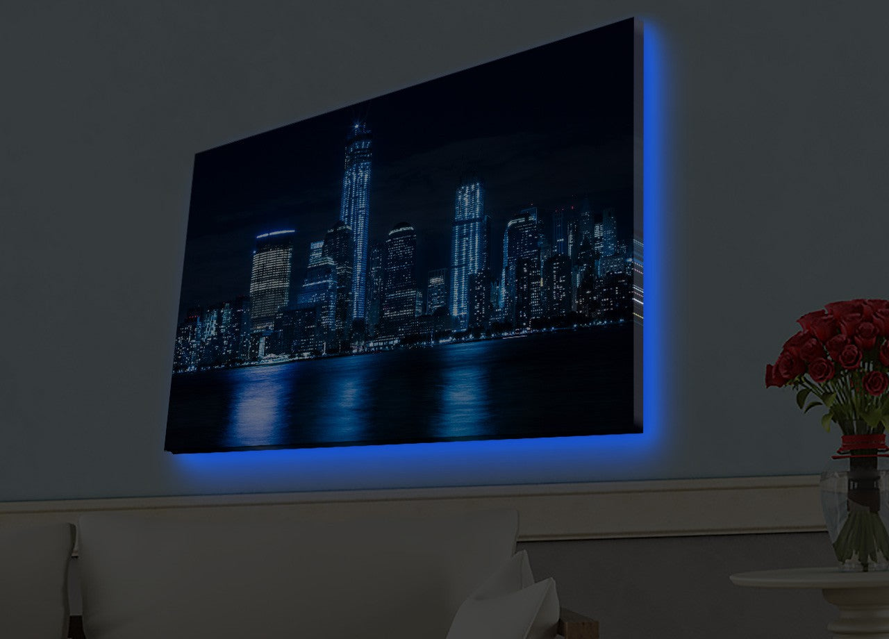 Pintura em tela decorativa com iluminação LED, 45 x 70 cm, 100% camurça, moldura de madeira (3 cm), alimentada por bateria com interruptor liga/desliga | Perfeito para decoração de casa