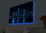 Pintura em tela decorativa com iluminação LED, 45 x 70 cm, 100% camurça, moldura de madeira (3 cm), alimentada por bateria com interruptor liga/desliga | Perfeito para decoração de casa