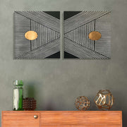 Conjunto 2 Telas Decorativas Canvas 30x30cm - Moldura Madeira