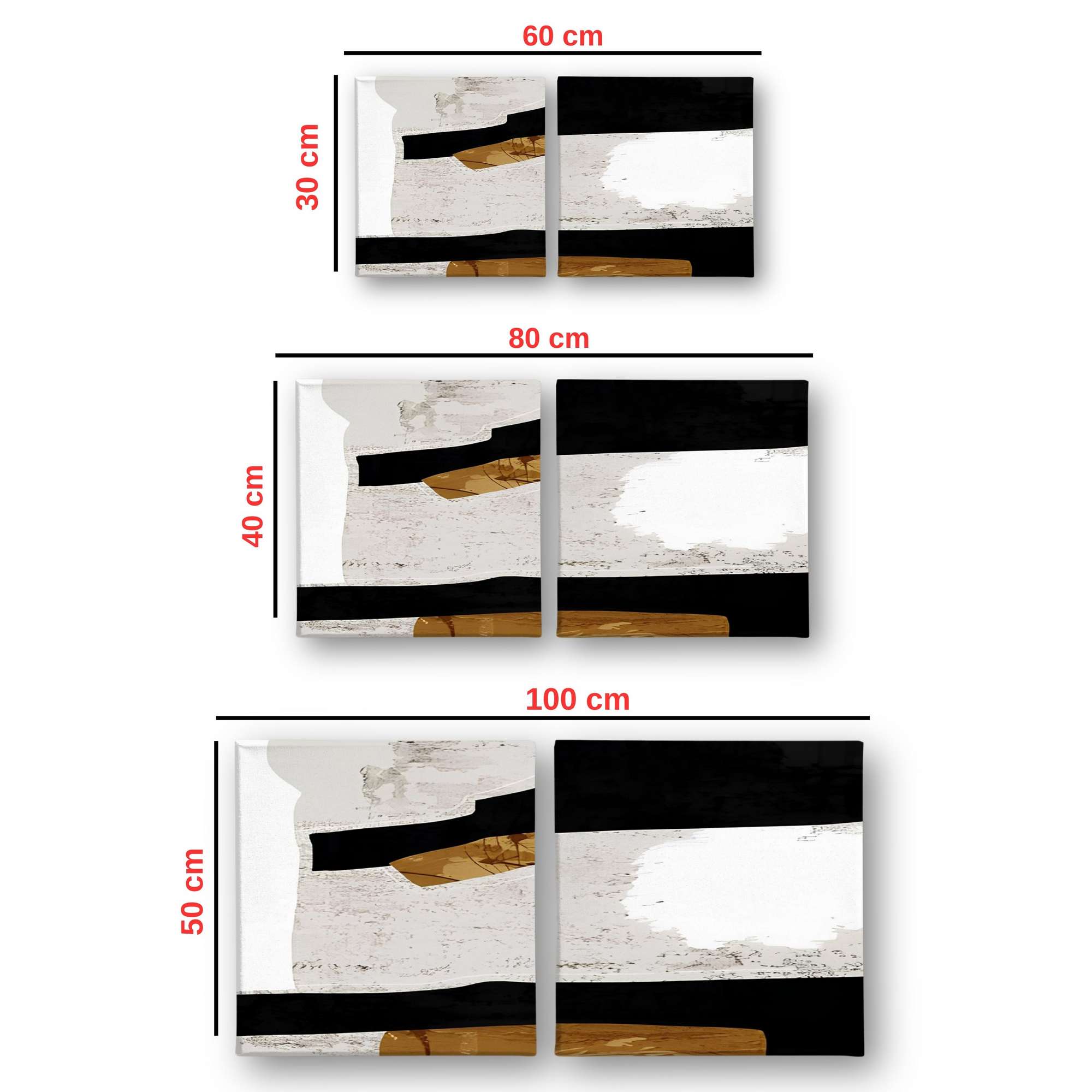 Conjunto 2 Telas Decorativas Multicolor Canvas 30x30cm